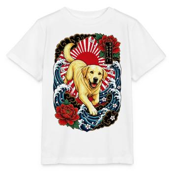 Labrador Retriever im Japan Tattoo Stil - Stanley/Stella Kinder T-Shirt MINI CREATOR  - Weiß - Vorne - Maike (125cm)