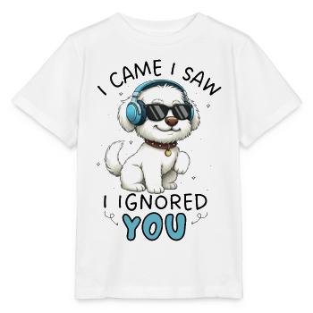 Funny Cartoon Maltese I Came, Saw & Ignored You    - Stanley/Stella MINI CREATOR Kids’ T-Shirt - white - Front - Maike (125cm)
