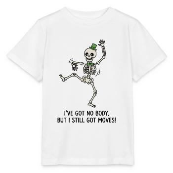 Tanzendes Skelett mit grünem Hut - Stanley/Stella Kinder T-Shirt MINI CREATOR  - Weiß - Vorne - Maike (125cm)