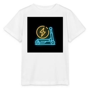 Neon Blitz Scooter - Stanley/Stella Kinder T-Shirt MINI CREATOR  - Weiß - Vorne - Maike (125cm)