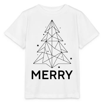 MERRY Chrismas - Weihnachtsbaum Minimalistisch - Stanley/Stella Kinder T-Shirt MINI CREATOR  - Weiß - Vorne - Maike (125cm)