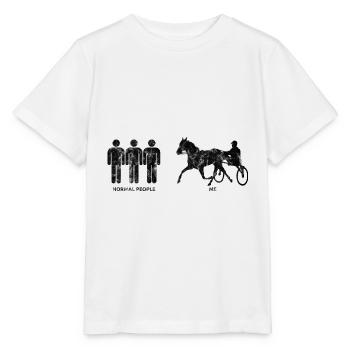 Trotter courses de trot dans un style rétro ou vintage - T-shirt bio MINI CREATOR Stanley/Stella Enfant - blanc - Devant - Maike (125cm)