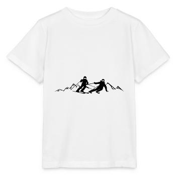 Winter sports - skiers - Stanley/Stella MINI CREATOR Kids’ T-Shirt - white - Front - Maike (125cm)