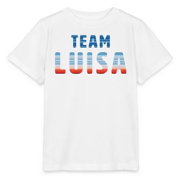 Team Luisa | Warming Stripes - Stanley/Stella Kinder T-Shirt MINI CREATOR  - Weiß - Vorne - Maike (125cm)
