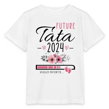 Future Tata 2024 Cadeau Nouvelle Naissance Tante - T-shirt bio MINI CREATOR Stanley/Stella Enfant - blanc - Devant - Maike (125cm)