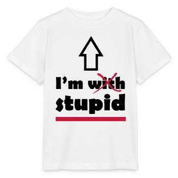 Je suis avec stupide - T-shirt bio MINI CREATOR Stanley/Stella Enfant - blanc - Devant - Maike (125cm)