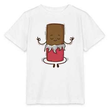 Chocolate meditates cross-legged - Stanley/Stella MINI CREATOR Kids’ T-Shirt - white - Front - Maike (125cm)