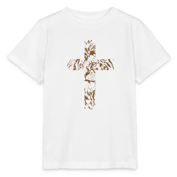 Lion's Head Cross Predator King Safari - Stanley/Stella MINI CREATOR Kids’ T-Shirt - white - Front - Maike (125cm)