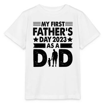Papa 2023 Zukünftiger Vater Geschenkidee - Stanley/Stella Kinder T-Shirt MINI CREATOR  - Weiß - Vorne - Maike (125cm)