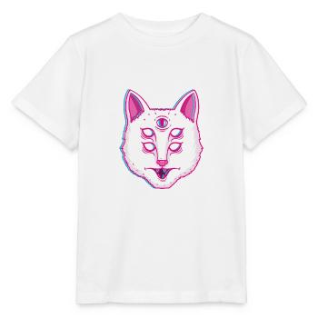 Glitch Cat Leuchtende katze mit Augen - Stanley/Stella Kinder T-Shirt MINI CREATOR  - Weiß - Vorne - Maike (125cm)