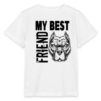 Meilleur ami Pitbull Race de chien de compagnie - T-shirt bio MINI CREATOR Stanley/Stella Enfant - blanc - Devant - Maike (125cm)