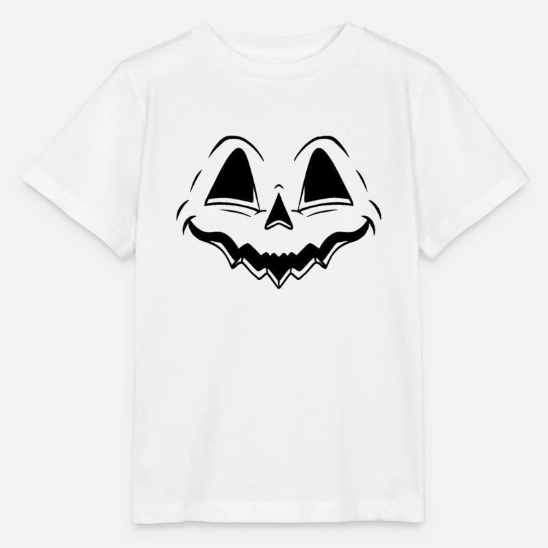 Squash Pumpkin Face Pumpkin Head Halloween - T-shirt bio MINI CREATOR Stanley/Stella Enfant - blanc