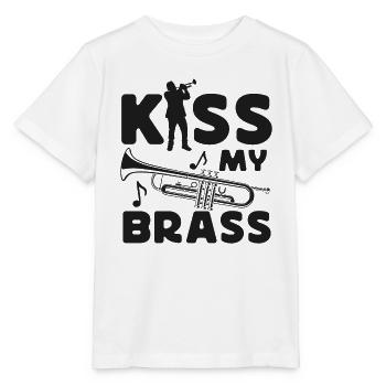 Le trompettiste Pun Kiss My Brass - T-shirt bio MINI CREATOR Stanley/Stella Enfant - blanc - Devant - Maike (125cm)