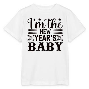 Baby Mama New Year's Eve Newborn Born New Year - Stanley/Stella MINI CREATOR Kids’ T-Shirt - white - Front - Maike (125cm)