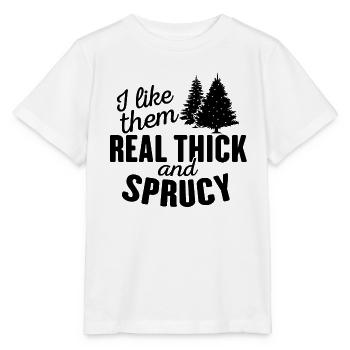 Je les aime vraiment épais et épicéa rétro - T-shirt bio MINI CREATOR Stanley/Stella Enfant - blanc - Devant - Maike (125cm)