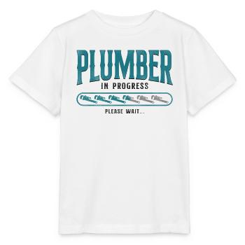 Plombier Plombier Plombier Vintage Plombier - T-shirt bio MINI CREATOR Stanley/Stella Enfant - blanc - Devant - Maike (125cm)