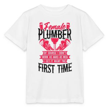 Plumbing Plumber Female Female - Stanley/Stella MINI CREATOR Kids’ T-Shirt - white - Front - Maike (125cm)