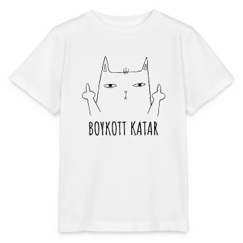 boycott qatar lustiger kater boykott katar - Stanley/Stella Kinder T-Shirt MINI CREATOR  - Weiß - Vorne - Maike (125cm)