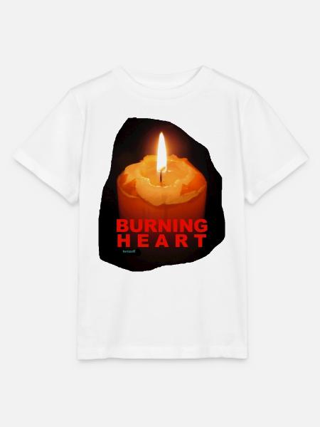 ZoffArt BURNING HEART - Stanley/Stella Kinder T-Shirt MINI CREATOR - Weiß