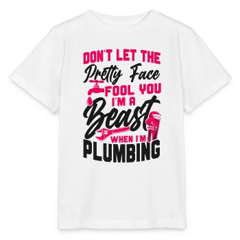 Plombier de plomberie femme Ne laissez pas - T-shirt bio MINI CREATOR Stanley/Stella Enfant - blanc - Devant - Maike (125cm)
