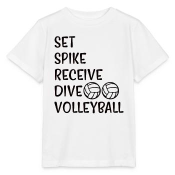Volleyball Volley Aufschlag Volleyballspieler - Stanley/Stella Kinder T-Shirt MINI CREATOR  - Weiß - Vorne - Maike (125cm)