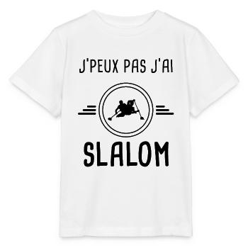 je peux pas j'ai slalom pour slalomeur - T-shirt bio MINI CREATOR Stanley/Stella Enfant - blanc - Devant - Maike (125cm)