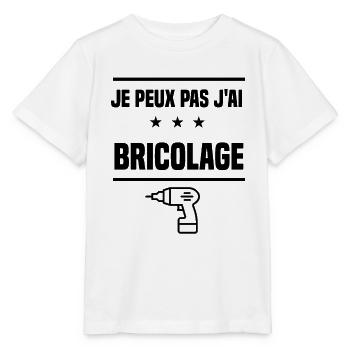 j'peux pas j'ai bricolage perceuse humour - T-shirt bio MINI CREATOR Stanley/Stella Enfant - blanc - Devant - Maike (125cm)