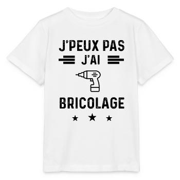 j'peux pas j'ai bricolage perceuse bricoleur - T-shirt bio MINI CREATOR Stanley/Stella Enfant - blanc - Devant - Maike (125cm)
