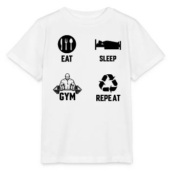 Fitness Muskel Kniebeugen Kreuzheben Athlet Sport - Stanley/Stella Kinder T-Shirt MINI CREATOR  - Weiß - Vorne - Maike (125cm)
