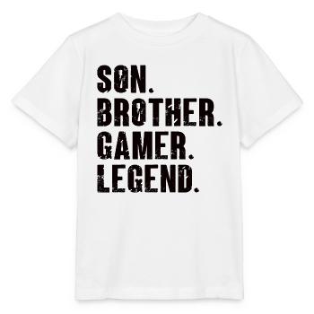Son frère Gamer Légende Jeu Jeu vidéo Gamer - T-shirt bio MINI CREATOR Stanley/Stella Enfant - blanc - Devant - Maike (125cm)