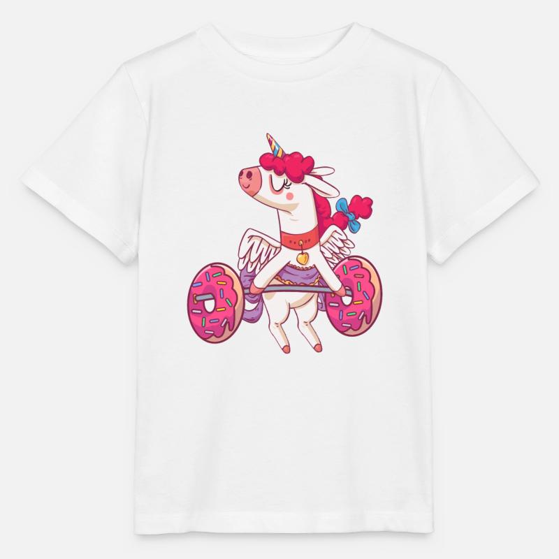 Soulevé de terre de licorne - T-shirt bio MINI CREATOR Stanley/Stella Enfant - blanc
