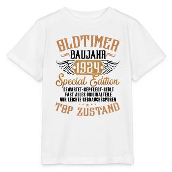 Oldtimer Baujahr 1924 - Stanley/Stella Kinder T-Shirt MINI CREATOR  - Weiß - Vorne - Maike (125cm)