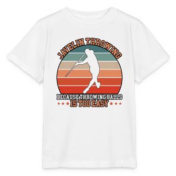 Lancer du javelot parce que lancer des balles - T-shirt bio MINI CREATOR Stanley/Stella Enfant - blanc - Devant - Maike (125cm)