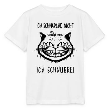 Ich schnarche nicht, Ich schnurre - Grinsekatze - Stanley/Stella Kinder T-Shirt MINI CREATOR  - Weiß - Vorne - Maike (125cm)