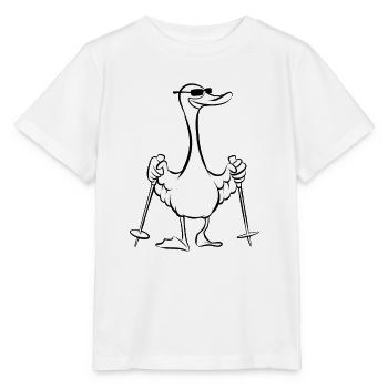 Mallard - Duck with sticks - Walking - Stanley/Stella MINI CREATOR Kids’ T-Shirt - white - Front - Maike (125cm)