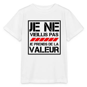 Je ne vieillis pas je prends de la valeur - T-shirt bio MINI CREATOR Stanley/Stella Enfant - blanc - Devant - Maike (125cm)