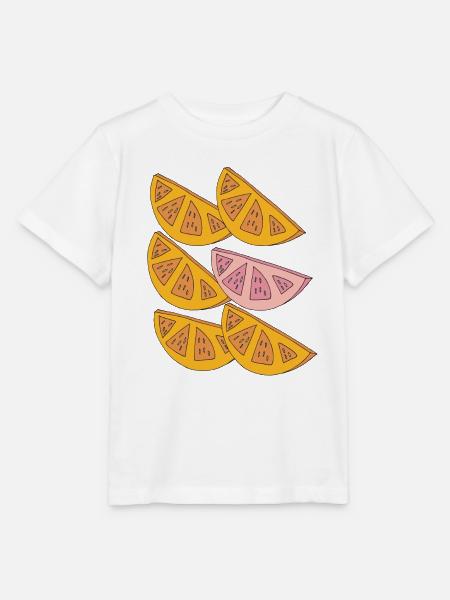 orangen schnitze 6fach - Stanley/Stella Kinder T-Shirt MINI CREATOR - Weiß