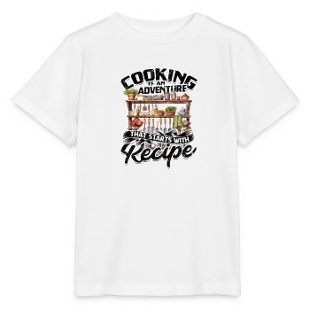 La cuisine est une aventure qui commence par une recette - T-shirt bio MINI CREATOR Stanley/Stella Enfant - blanc - Devant - Maike (125cm)