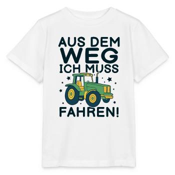 Aus Dem Weg Ich Muss Traktor Fahren Trecker Jungs - Stanley/Stella Kinder T-Shirt MINI CREATOR  - Weiß - Vorne - Maike (125cm)