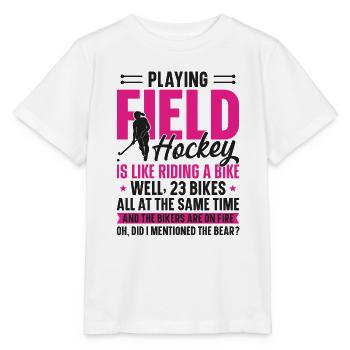 Field Hockey Playing Field Hockey - Stanley/Stella MINI CREATOR Kids’ T-Shirt - white - Front - Maike (125cm)