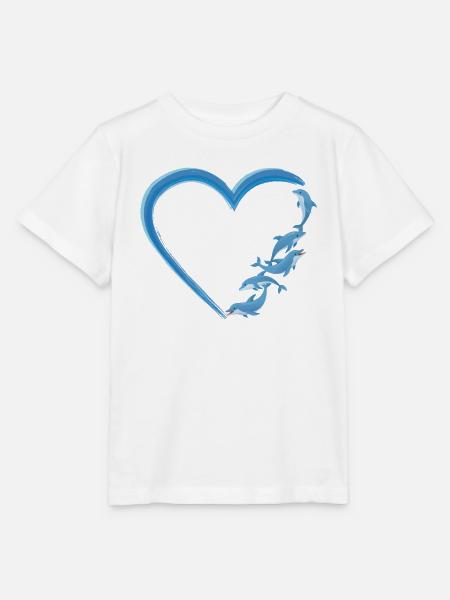 Dolphin Heart - Stanley/Stella Kinder T-Shirt MINI CREATOR  - Weiß