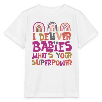 LD Labour And Delivery Nurse - Stanley/Stella MINI CREATOR Kids’ T-Shirt - white - Front - Maike (125cm)