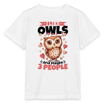 Owl Nocturnal Bird Animal I Like Owls - Stanley/Stella MINI CREATOR Kids’ T-Shirt - white - Front - Maike (125cm)