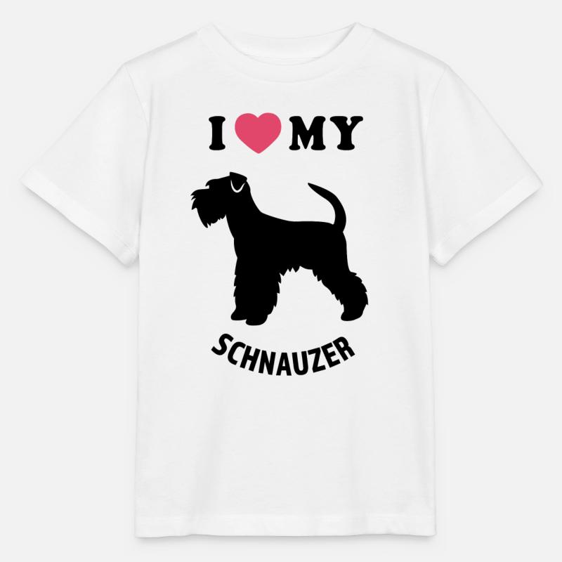 J’adore mon Schnauzer - T-shirt bio MINI CREATOR Stanley/Stella Enfant - blanc