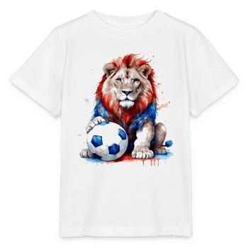 Lion Football Colorful Croatia Animal Design Print - Stanley/Stella MINI CREATOR Kids’ T-Shirt - white - Front - Maike (125cm)