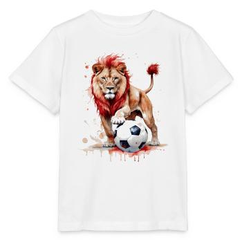 Lion Football Colorful Georgia Animal Design Print - Stanley/Stella MINI CREATOR Kids’ T-Shirt - white - Front - Maike (125cm)