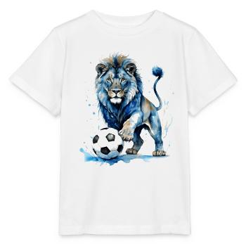 Löwe Fußball Bunt England Tier Design Print - Stanley/Stella Kinder T-Shirt MINI CREATOR  - Weiß - Vorne - Maike (125cm)