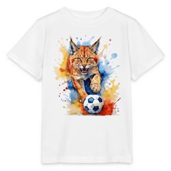 Lynx Football Colorful Romania Romania Design Print - Stanley/Stella MINI CREATOR Kids’ T-Shirt - white - Front - Maike (125cm)