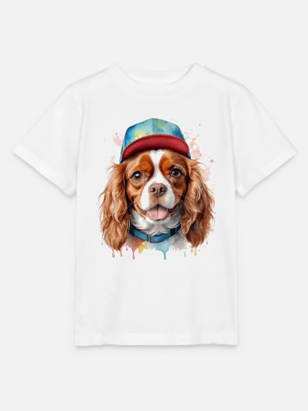 Cavalier King Charles Spaniel Snapback Cap Hund - Stanley/Stella Kinder T-Shirt MINI CREATOR  - Weiß
