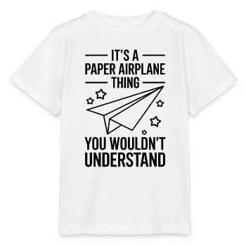 Avion en papier disant blague Avion en papier cadeau - T-shirt bio MINI CREATOR Stanley/Stella Enfant - blanc - Devant - Maike (125cm)